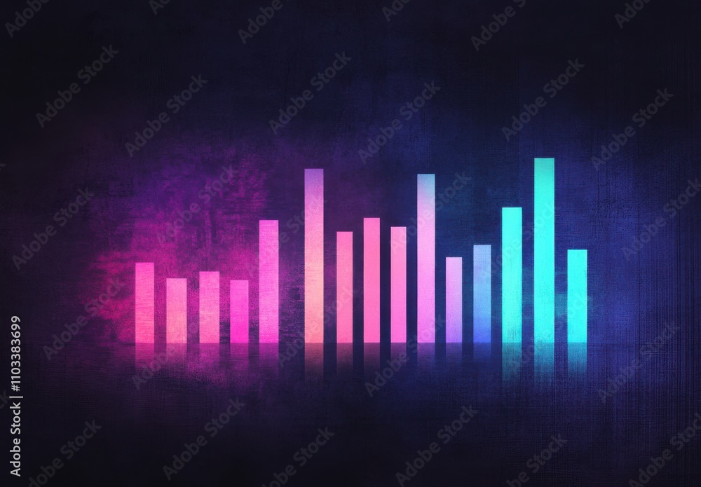 Abstract color sound wave pattern with vibrant shades of pink, blue, and purple representing dynamic music and audio frequency in a modern digital style Abstract color sound wave pattern with vibrant shades of pink, blue, and purple representing dynamic music and audio frequency in a modern digital style