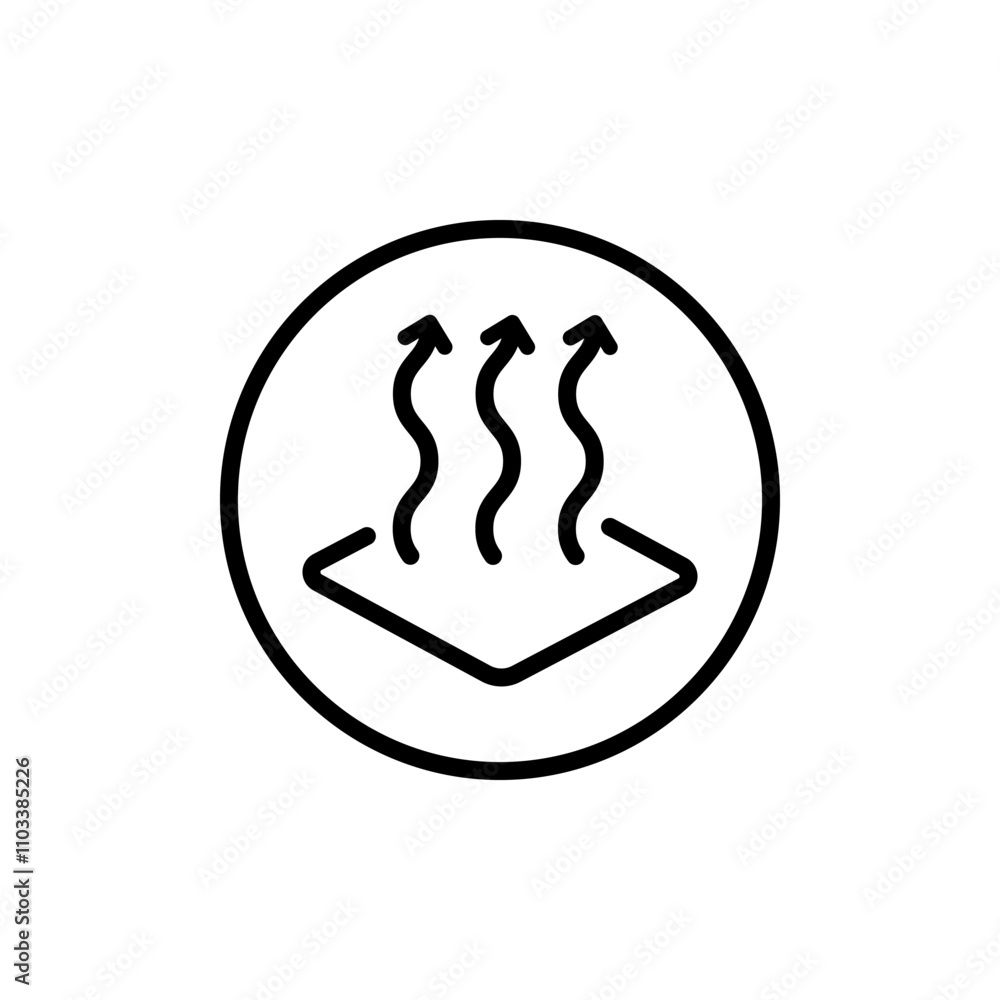 Heated floor outline icon. House heating related icon and linear vector. HVAC system sign. Concept for your logo web mobile app UI design Heated floor outline icon. House heating related icon and linear vector. HVAC system sign. Concept for your logo web mobile app UI design