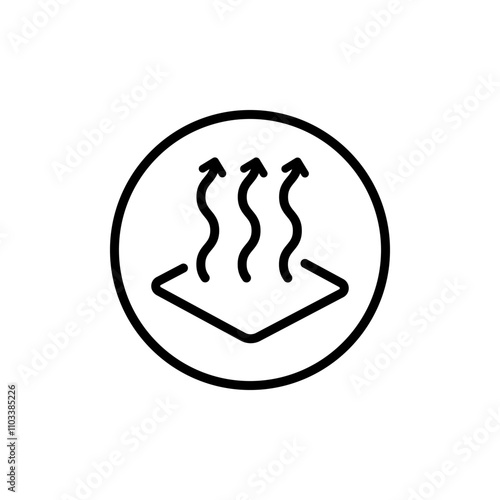 Heated floor outline icon. House heating related icon and linear vector. HVAC system sign. Concept for your logo web mobile app UI design