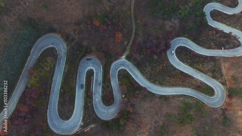 Aerial View of Mt. Sokri in South Korea, Maltijae road, Autumn
 photo