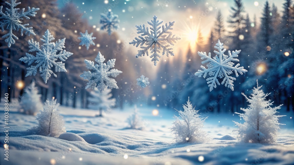 Captivating Conceptual Photography of Snowflakes Falling in a Winter Wonderland Illustrating the Beauty of Ice Effects and Cold Weather in a Serene Outdoor Landscape Captivating Conceptual Photography of Snowflakes Falling in a Winter Wonderland Illustrating the Beauty of Ice Effects and Cold Weather in a Serene Outdoor Landscape