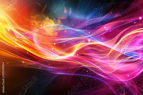 Wallpaper Mural Colorful abstract waves of light and motion, creating a dynamic and vibrant background. Torontodigital.ca