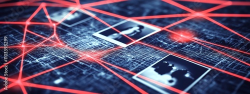 Unraveling the Mystery: A Detective's Board.Concept of Mystery, investigation, crime, suspense, noir genre, Film and television production, video game development, board game design, escape rooms.
