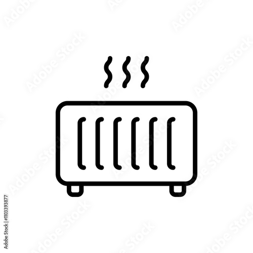 Electric convector heating icon. Home Heating Icon. Hvac system linear sign. Simple concept for your logo web mobile app UI design. Vector outline illustration.