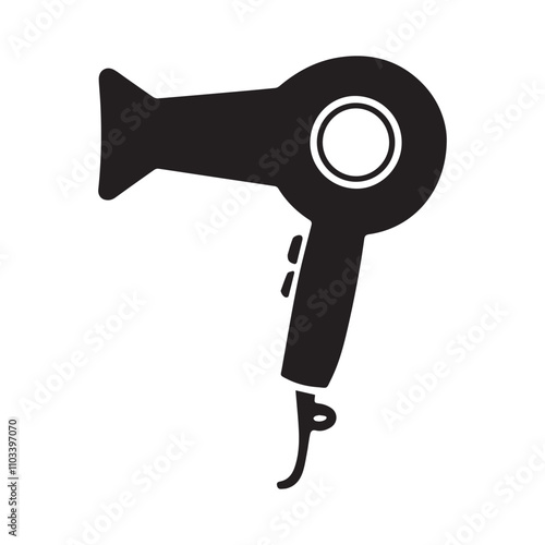 Hair dryer machine silhouette design.