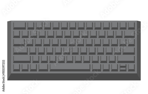 Black keyboard without letters in minimalist voluminous style