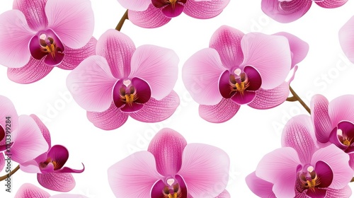 Vibrant Pink Phalaenopsis Orchid Flowers in Full Bloom Arrangement