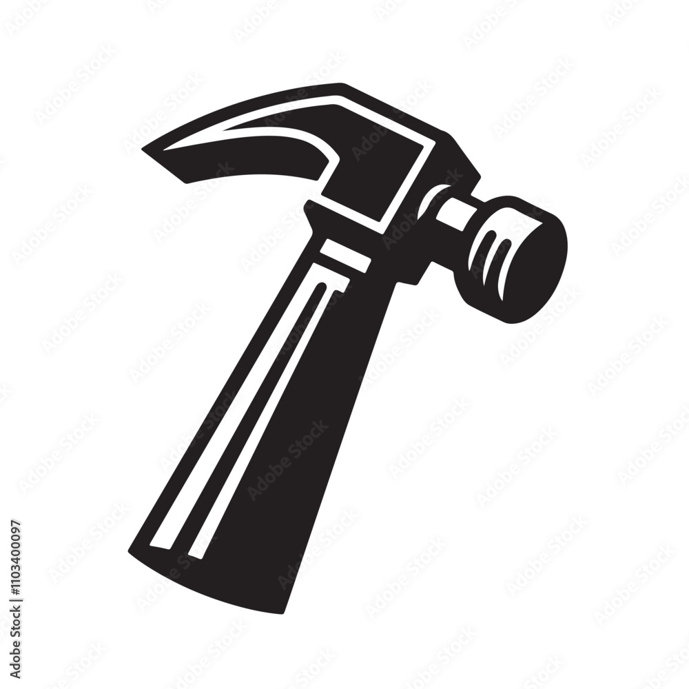 Simple Black and White Illustration of a Hammer.eps Simple Black and White Illustration of a Hammer.eps