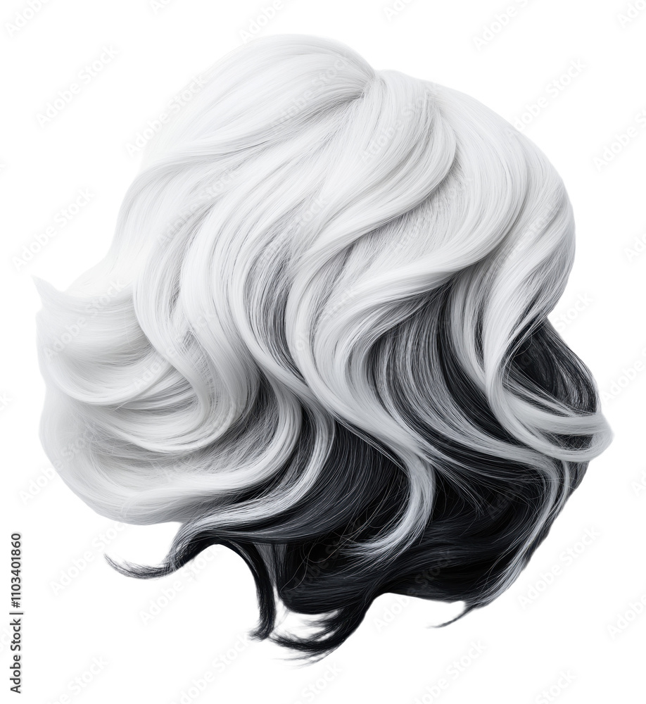 PNG Black and white wavy hairstyle PNG Black and white wavy hairstyle