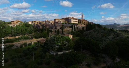 Wallpaper Mural Pienza Hilltop Town Of Val d'Orcia Region In The Province of Siena, Tuscany, Italy. Aerial Drone Shot Torontodigital.ca