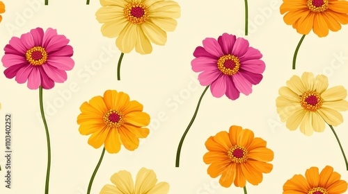Vibrant Floral Blooms with Colorful Petals in Nature Background