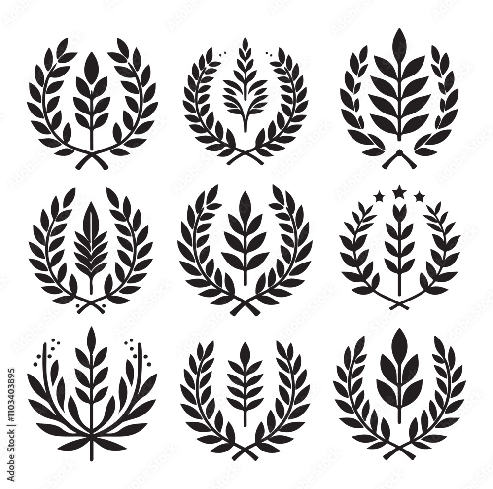 laurel sign silhouette illustration vector laurel sign silhouette illustration vector