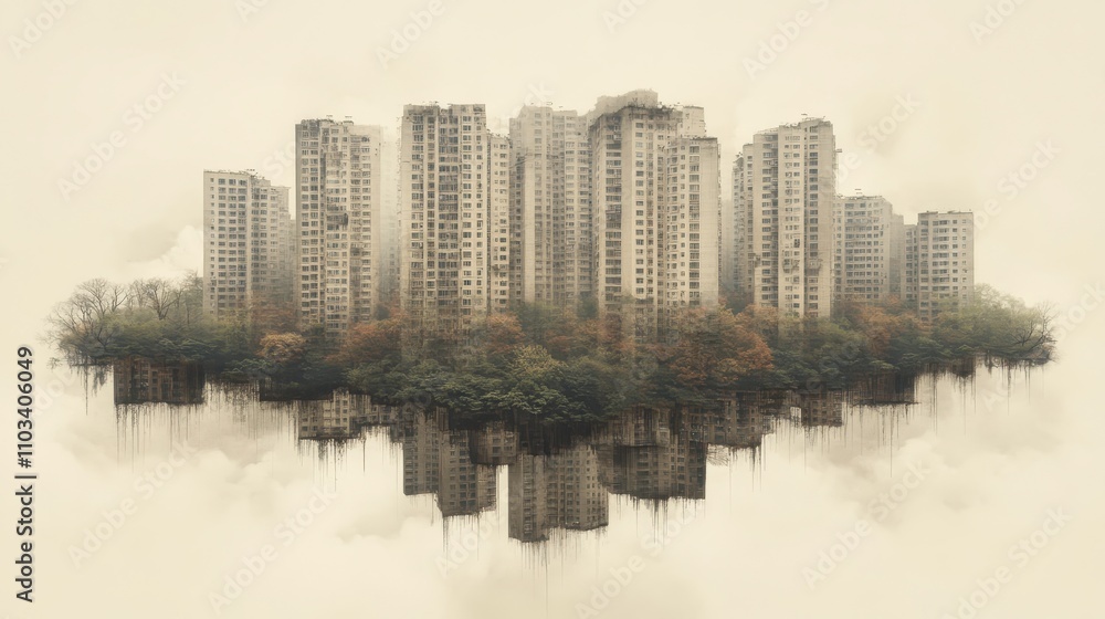 Fototapeta premium A dramatic shot highlighting the detrimental impact of urbanization on the environment