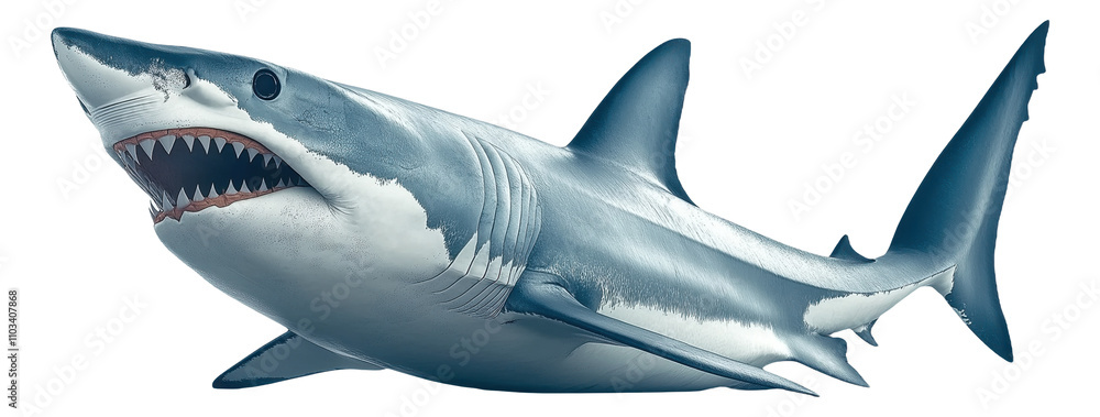 Naklejka premium PNG Great white shark with open mouth