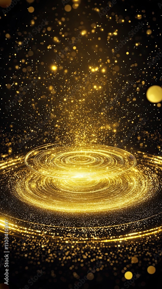 Obraz premium A gold and black image with a lot of sparkles