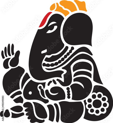 Illustration Design of Indian God Ganesha clipart