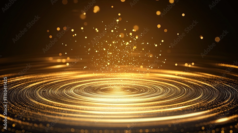 Fototapeta premium A gold colored splash of water with a lot of sparkles