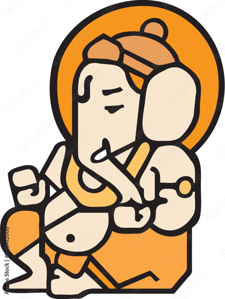 Illustration Design of Indian God Ganesha clipart Illustration Design of Indian God Ganesha clipart