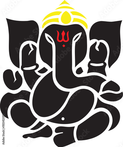 Illustration Design of Indian God Ganesha clipart