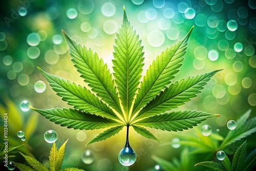 Cannabis Leaf Background as a Natural Alternative Medicine, Emphasizing the Healing Properties of Weed in a Conceptual Photography Style for Wellness and Relaxation