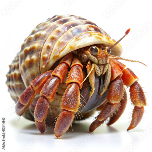 Fototapet hermit crab on white background