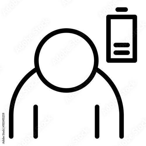 Fatigue icon. Vector line icon	