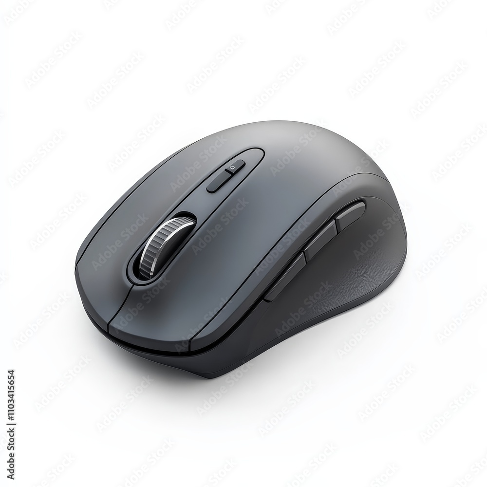 Modern Ergonomic Computer Mouse in Matte Grey Finish Modern Ergonomic Computer Mouse in Matte Grey Finish