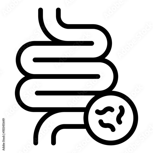 Intestinal parasites icon. Vector line icon	