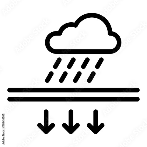 Quadro su tela Water infiltration icon. Vector line icon