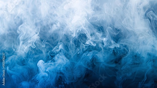 Abstract Blue and White Smoke Swirls Background