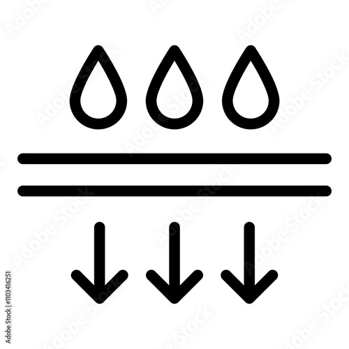 Foto Water infiltration icon. Vector line icon