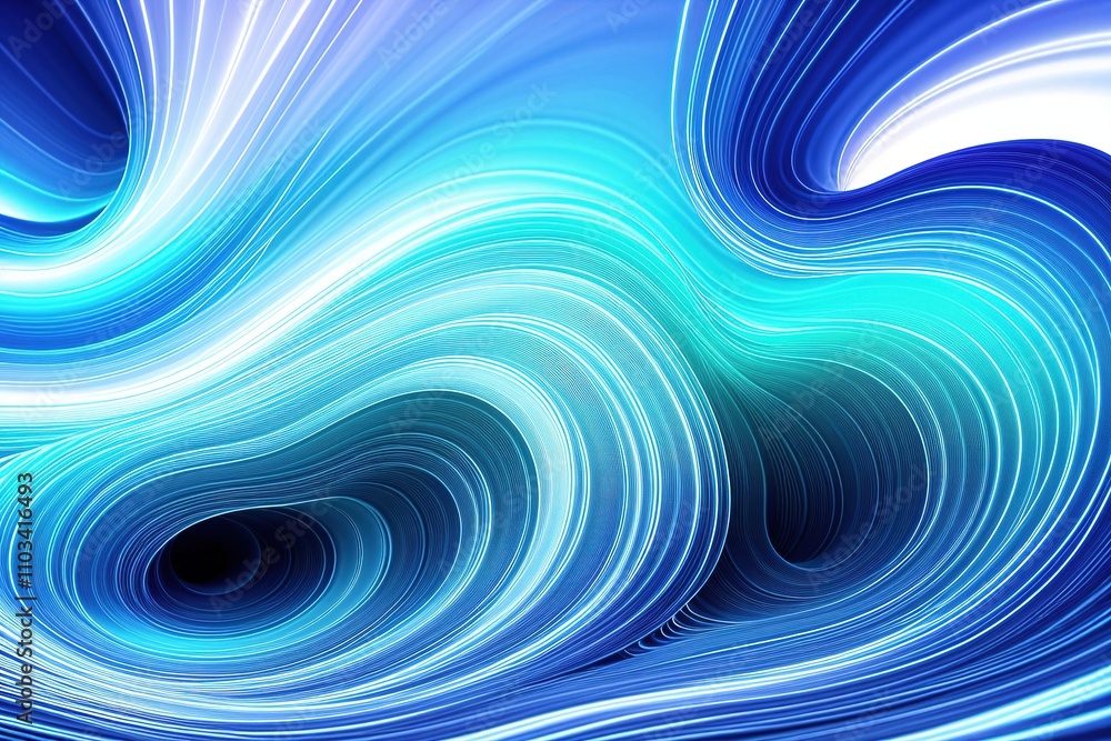 Neon blue light vortex with dynamic glowing lines. Neon blue light vortex with dynamic glowing lines.
