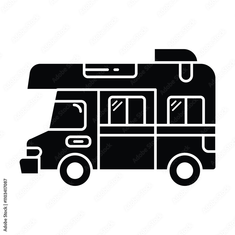 Caravan icon vector on white background Caravan icon vector on white background