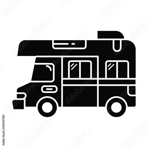 Caravan icon vector on white background