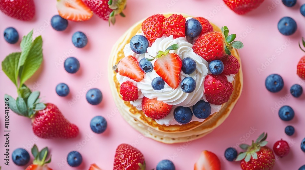 Minimalist pancake taco with fresh fruits Minimalist pancake taco with fresh fruits