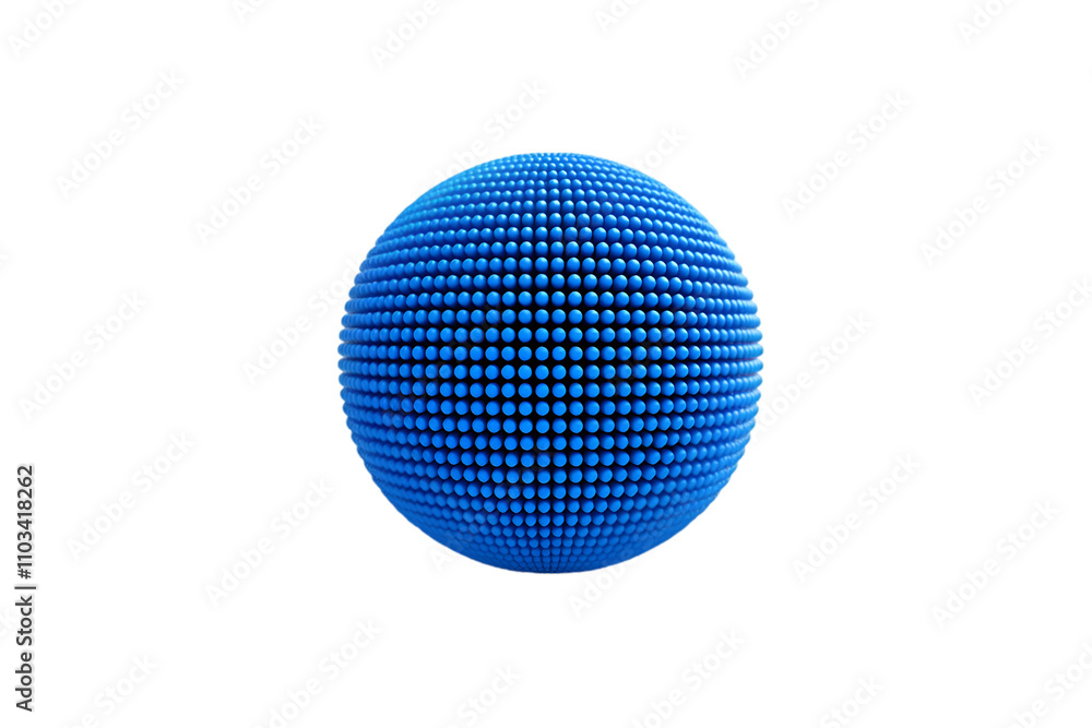 Blue Textured Sphere with Dot Pattern Isolated on White Background - A Modern Abstract Design Blue Textured Sphere with Dot Pattern Isolated on White Background - A Modern Abstract Design