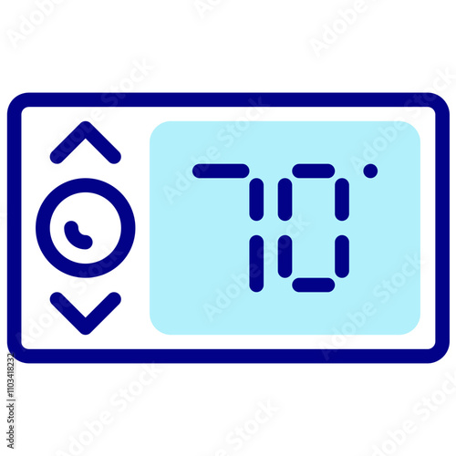thermostat mixed outline vector icon