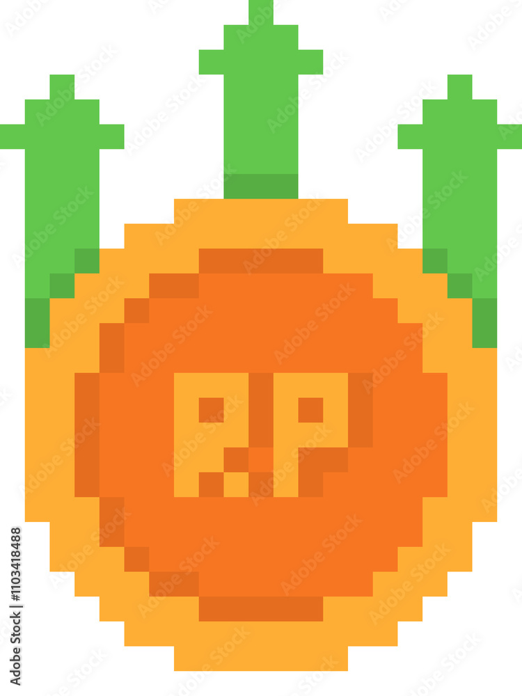 Fototapeta premium Coin Money Pixel Art Illustration