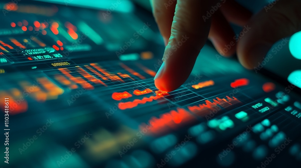 Finger hovering over a highlighted cell in a spreadsheet displayed on a sleek monitor, vibrant data grids and financial metrics in focus, clean workspace with subtle reflections, cinematic depth, Finger hovering over a highlighted cell in a spreadsheet displayed on a sleek monitor, vibrant data grids and financial metrics in focus, clean workspace with subtle reflections, cinematic depth,
