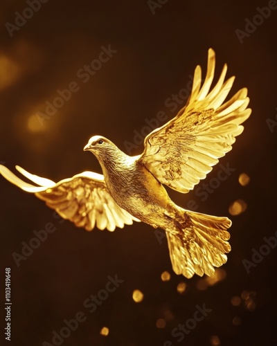 Gold Dove. Exquisite Gold Jewelry with Elegant Dove Design photo