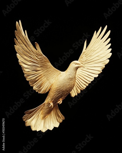 Gold Dove. Exquisite Jewellery Design with Metal Wings and Feather Details photo