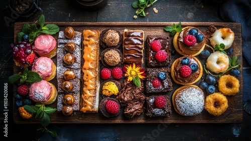 Assorted hybrid desserts, whole and sliced photo