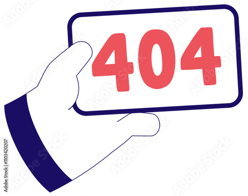 Hand holding card with 404 error, page not found