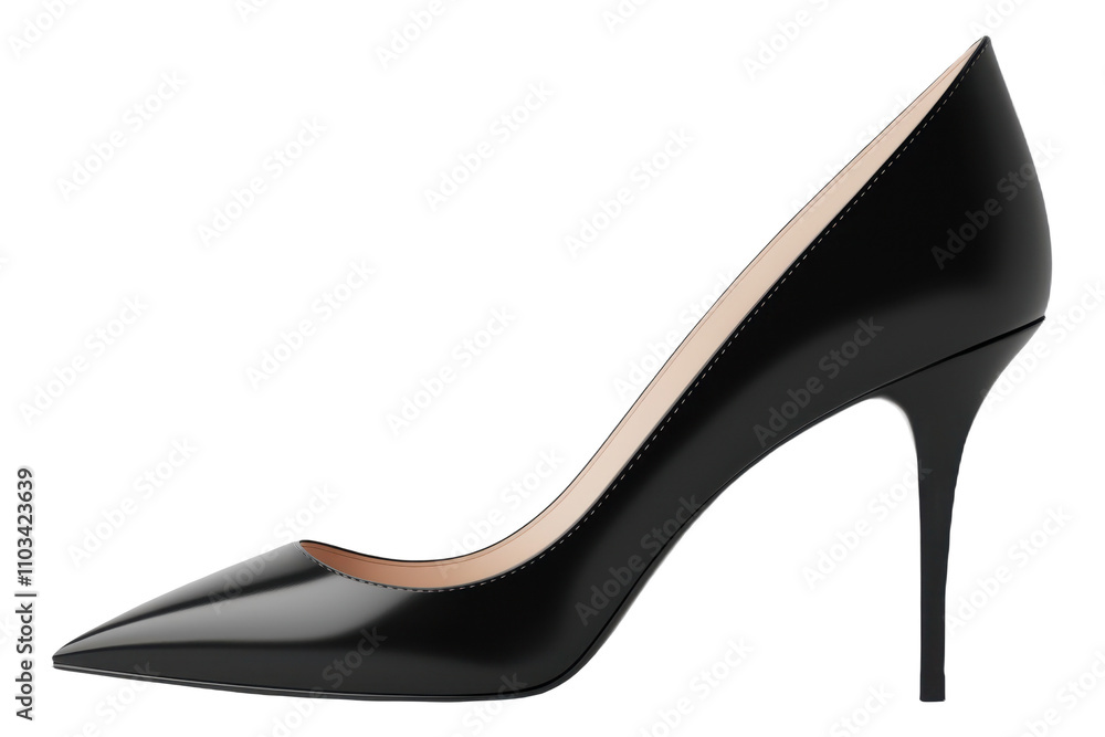 PNG Black high-heeled stiletto shoe PNG Black high-heeled stiletto shoe