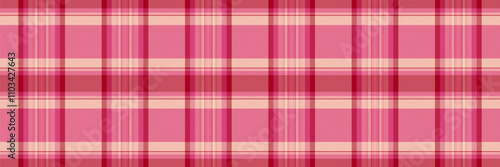 Hotel pattern plaid texture, pano check vector seamless. Cutout tartan textile background fabric in red and pink colors.