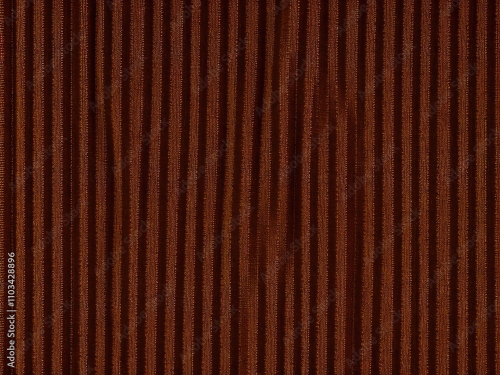 Obraz premium Brown striped velvet fabric close-up.