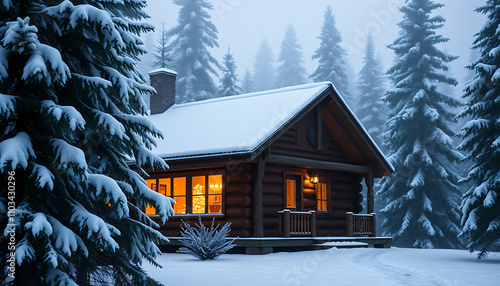 house in snow