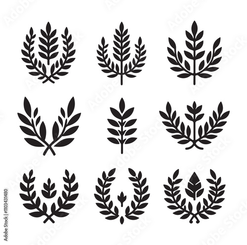 laurel sign silhouette illustration vector