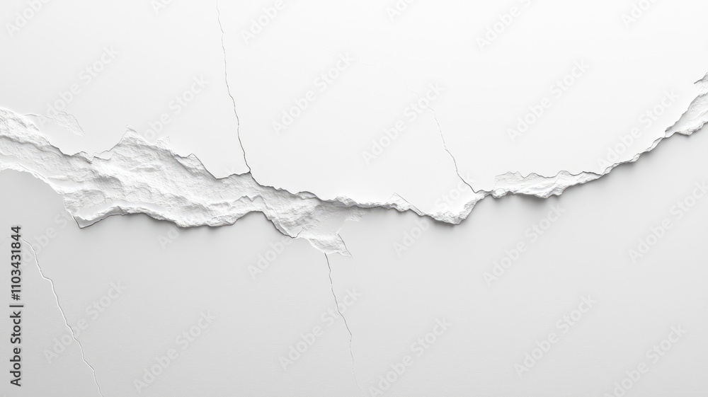 White Surface with a Long Crack and Flaking Paint White Surface with a Long Crack and Flaking Paint