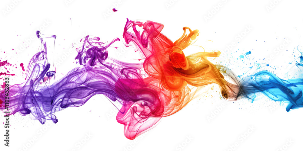 Fototapeta premium colorful dynamic flow isolated on white or transparent png